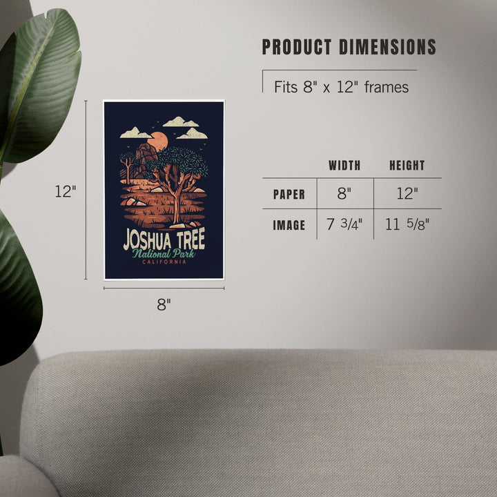 Joshua Tree National Park, California, Distressed Vector, Art & Giclee Prints - Lantern Press
