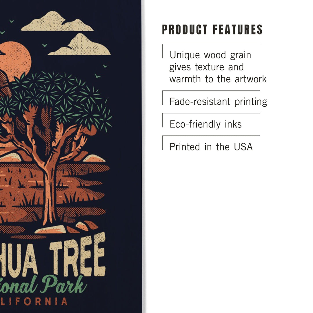 Joshua Tree National Park, California, Distressed Vector, Lantern Press Artwork, Wood Signs and Postcards - Lantern Press