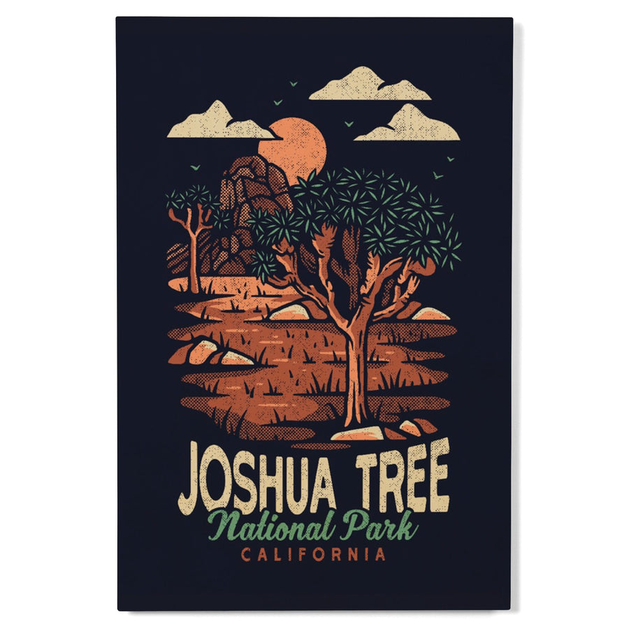 Joshua Tree National Park, California, Distressed Vector, Lantern Press Artwork, Wood Signs and Postcards - Lantern Press