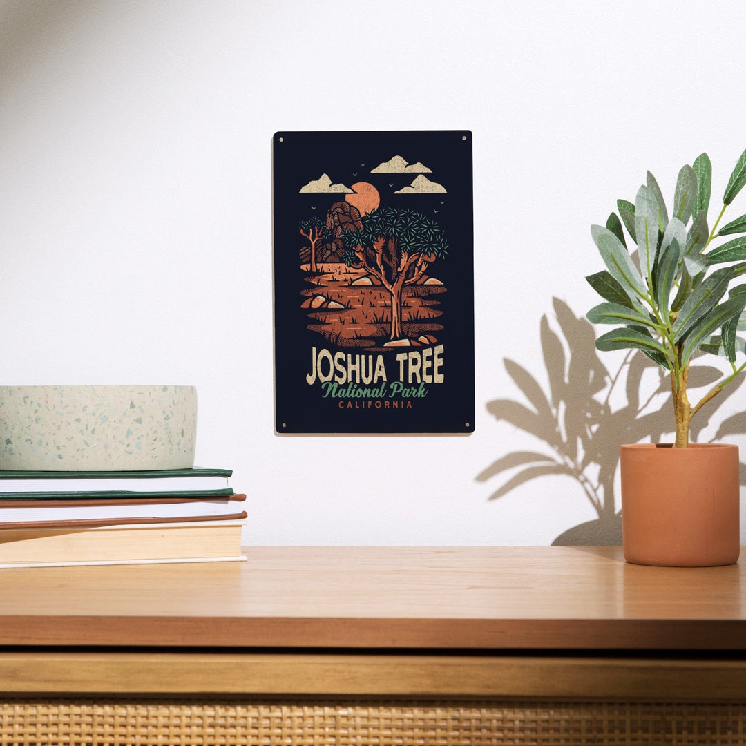 Joshua Tree National Park, California, Distressed Vector, Lantern Press Artwork, Wood Signs and Postcards - Lantern Press