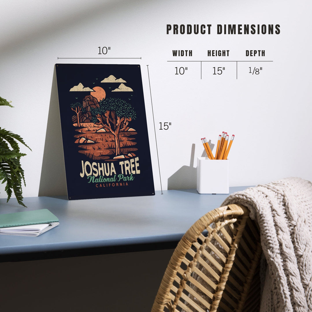 Joshua Tree National Park, California, Distressed Vector, Lantern Press Artwork, Wood Signs and Postcards - Lantern Press