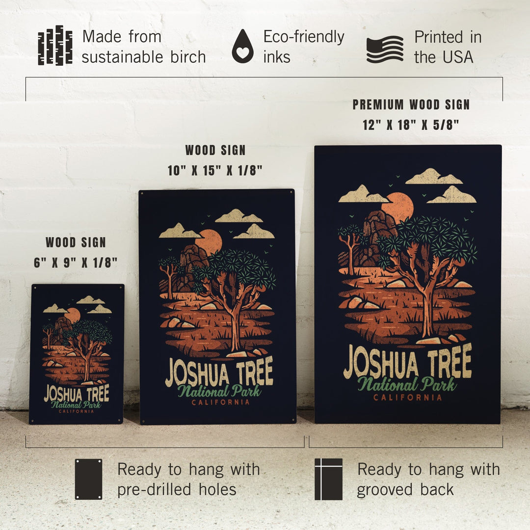 Joshua Tree National Park, California, Distressed Vector, Lantern Press Artwork, Wood Signs and Postcards - Lantern Press