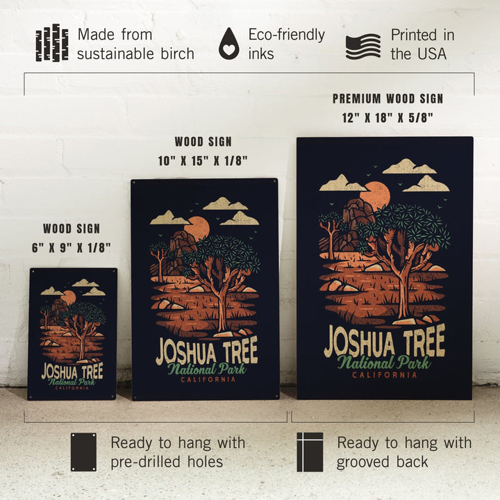 Joshua Tree National Park, California, Distressed Vector, Lantern Press Artwork, Wood Signs and Postcards - Lantern Press