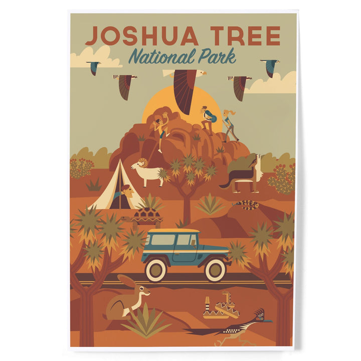 Joshua Tree National Park, California, Geometric National Park Series, Art & Giclee Prints - Lantern Press