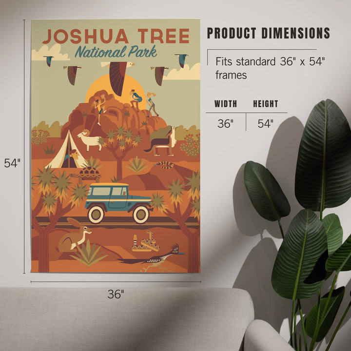 Joshua Tree National Park, California, Geometric National Park Series, Art & Giclee Prints - Lantern Press