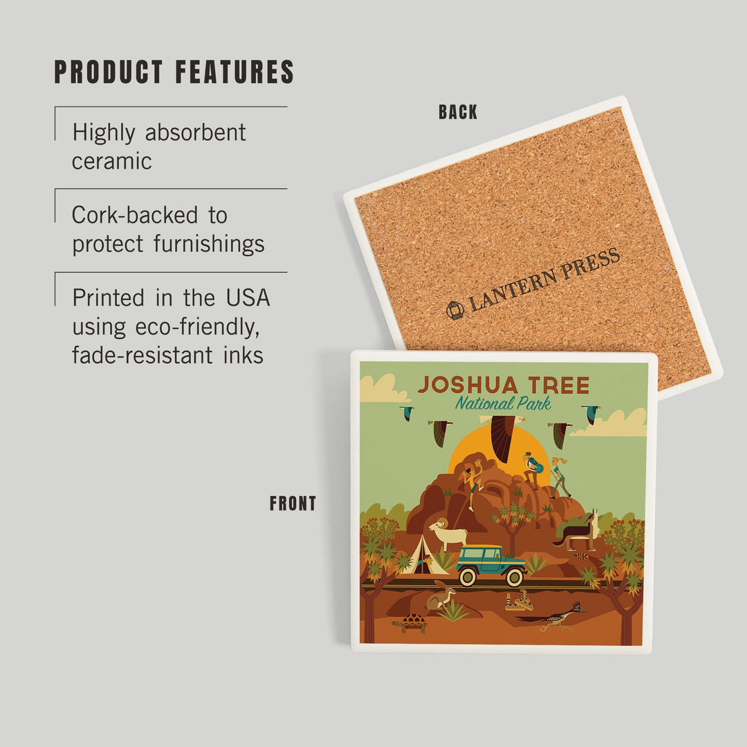 Joshua Tree National Park, California, Geometric National Park Series, Coasters Coasters Lantern Press