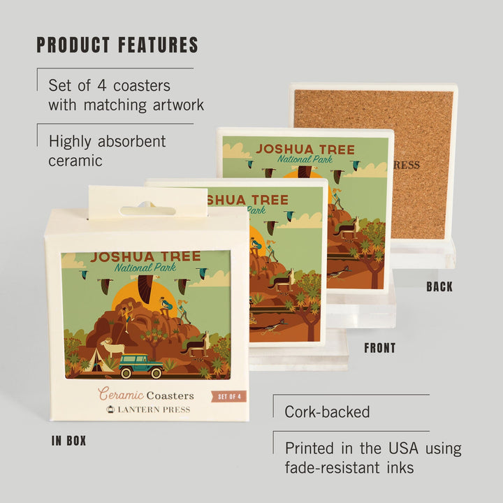 Joshua Tree National Park, California, Geometric National Park Series, Coasters Coasters Lantern Press
