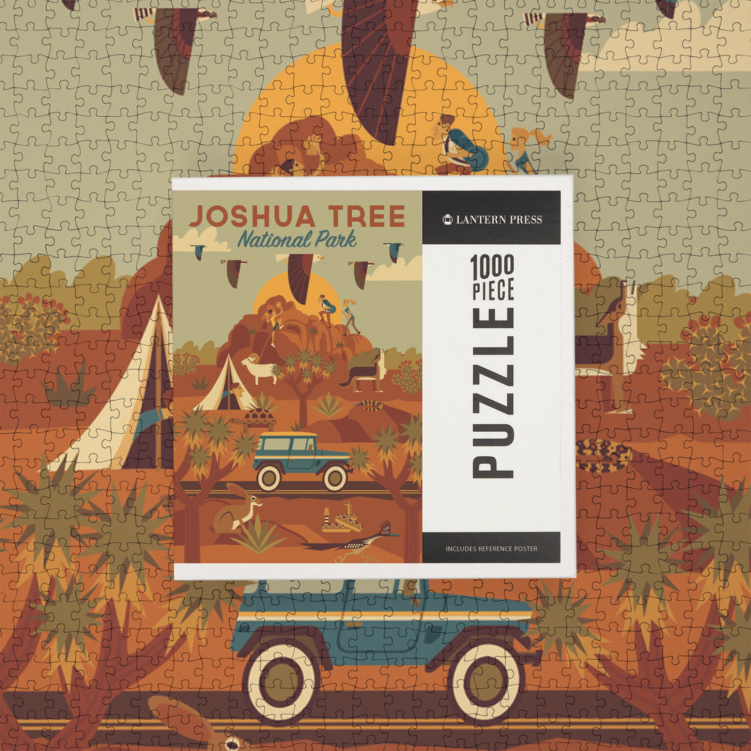 Joshua Tree National Park, California, Geometric National Park Series, Jigsaw Puzzle Puzzle Lantern Press