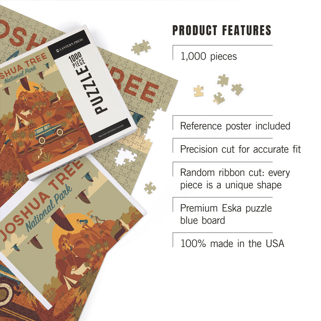 Joshua Tree National Park, California, Geometric National Park Series, Jigsaw Puzzle Puzzle Lantern Press