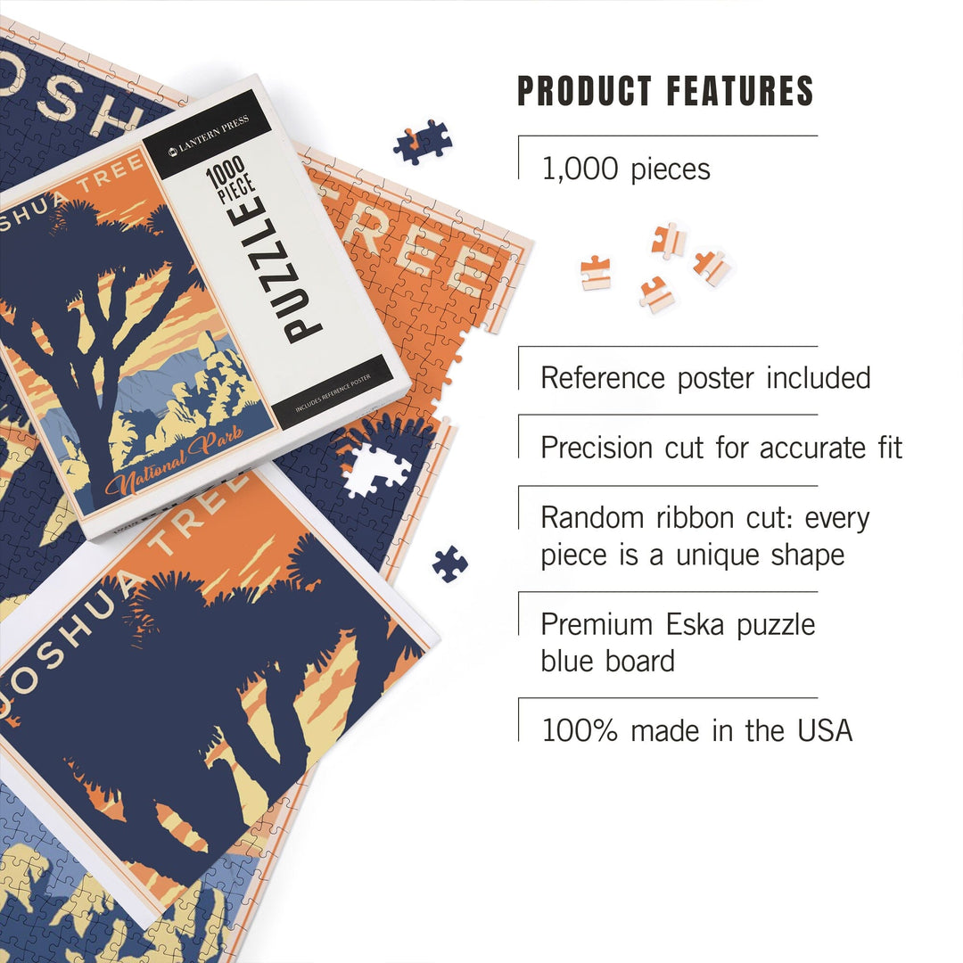 Joshua Tree National Park, California, Lithograph, Jigsaw Puzzle Puzzle Lantern Press