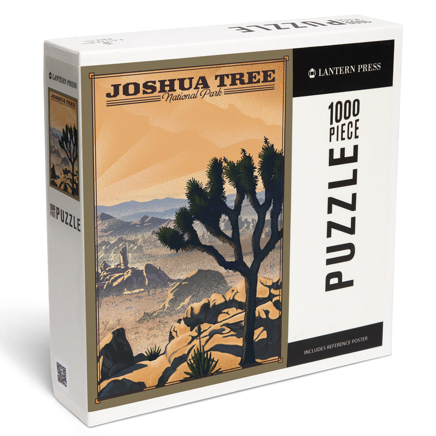 Joshua Tree National Park, California, Lithograph National Park Series, Jigsaw Puzzle Puzzle Lantern Press
