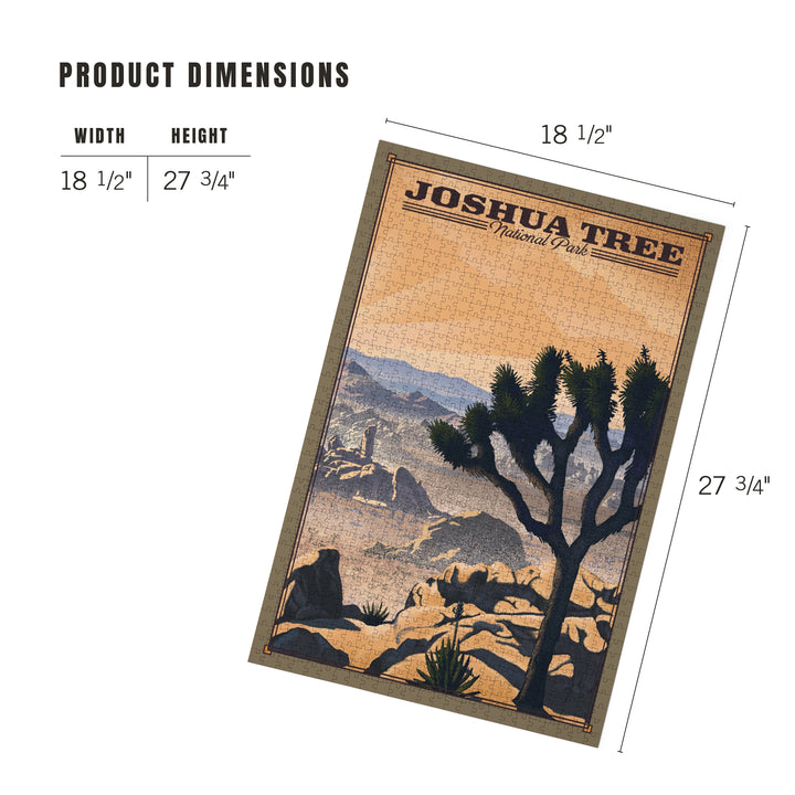 Joshua Tree National Park, California, Lithograph National Park Series, Jigsaw Puzzle Puzzle Lantern Press