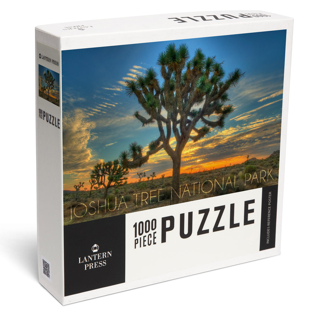 Joshua Tree National Park, California, Tree in Center, Jigsaw Puzzle Puzzle Lantern Press