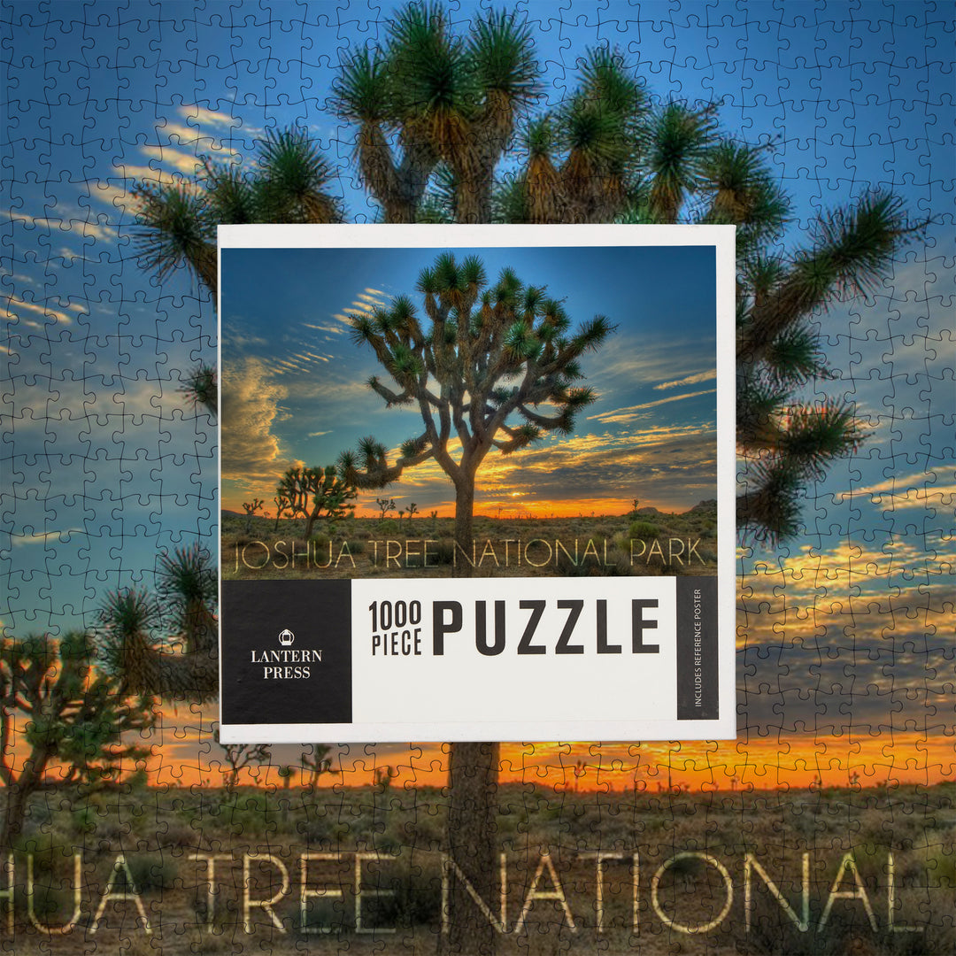 Joshua Tree National Park, California, Tree in Center, Jigsaw Puzzle Puzzle Lantern Press