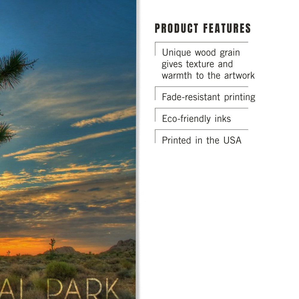 Joshua Tree National Park, California, Tree in Center, Lantern Press Photography, Wood Signs and Postcards - Lantern Press
