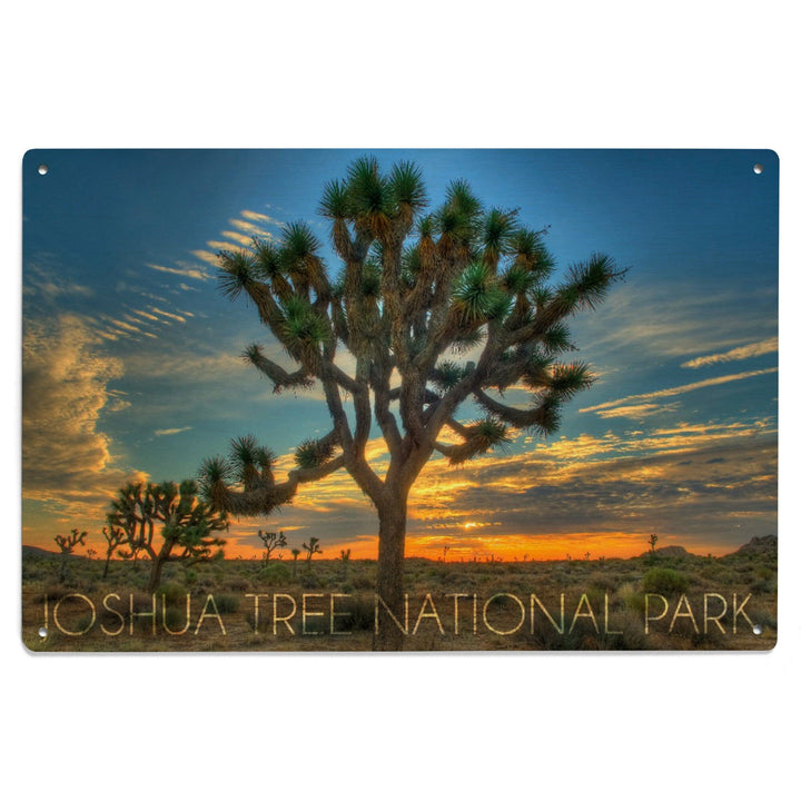 Joshua Tree National Park, California, Tree in Center, Lantern Press Photography, Wood Signs and Postcards - Lantern Press
