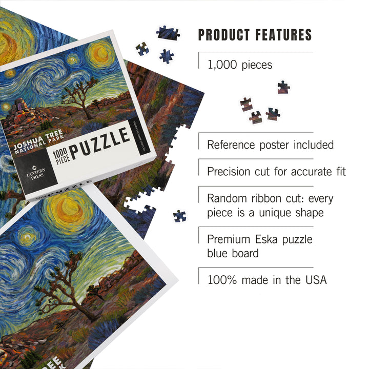 Joshua Tree National Park, Starry Night National Park Series, Jigsaw Puzzle Puzzle Lantern Press