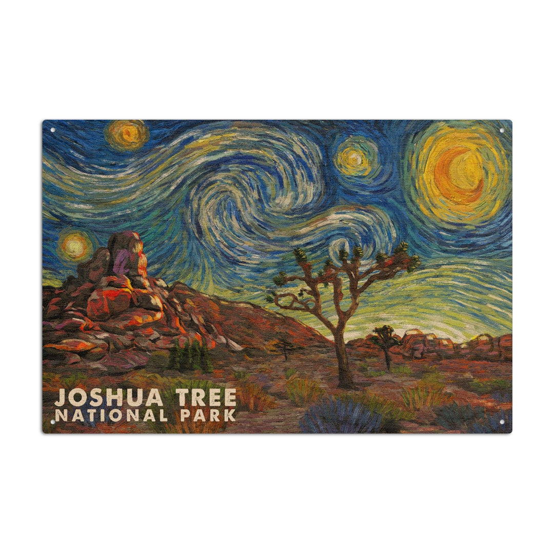 Joshua Tree National Park, Starry Night National Park Series, Lantern Press Artwork, Wood Signs and Postcards - Lantern Press