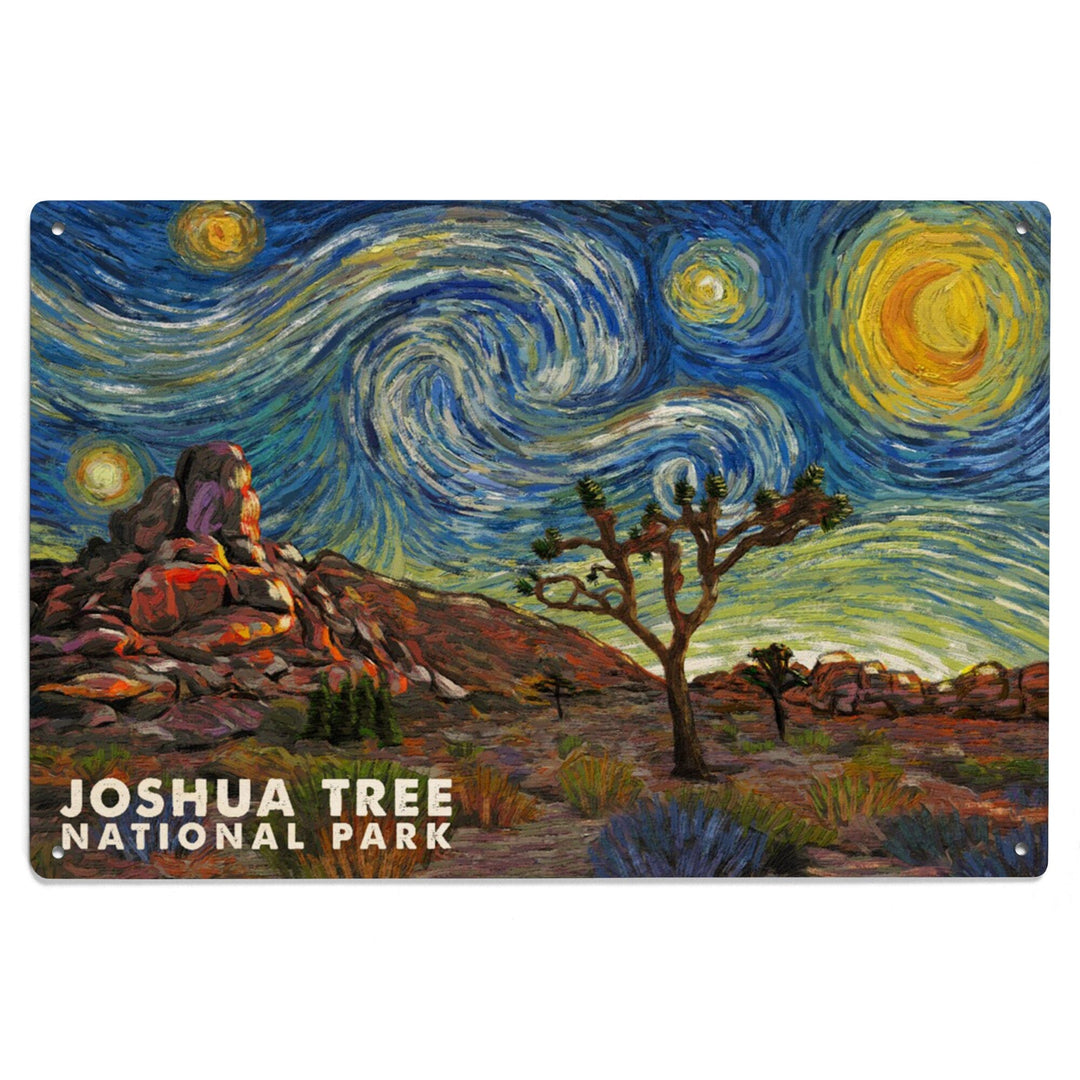 Joshua Tree National Park, Starry Night National Park Series, Lantern Press Artwork, Wood Signs and Postcards - Lantern Press