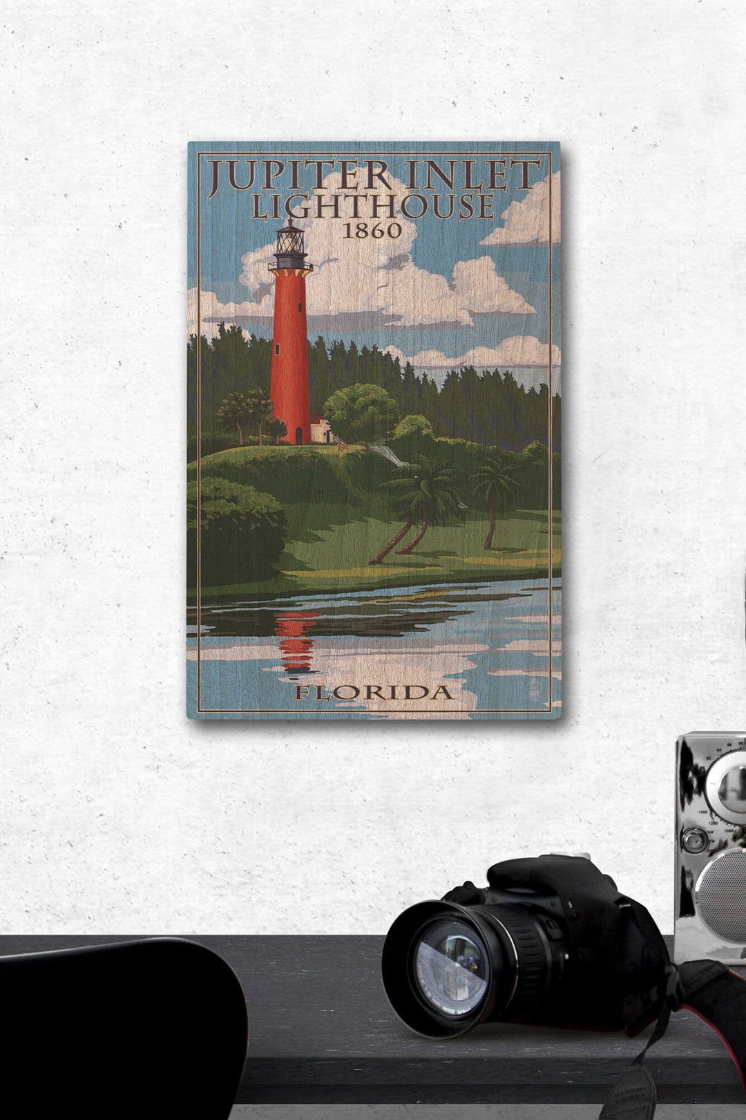 Jupiter, Florida, Jupiter Inlet Lighthouse, Lantern Press Artwork, Wood Signs and Postcards - Lantern Press