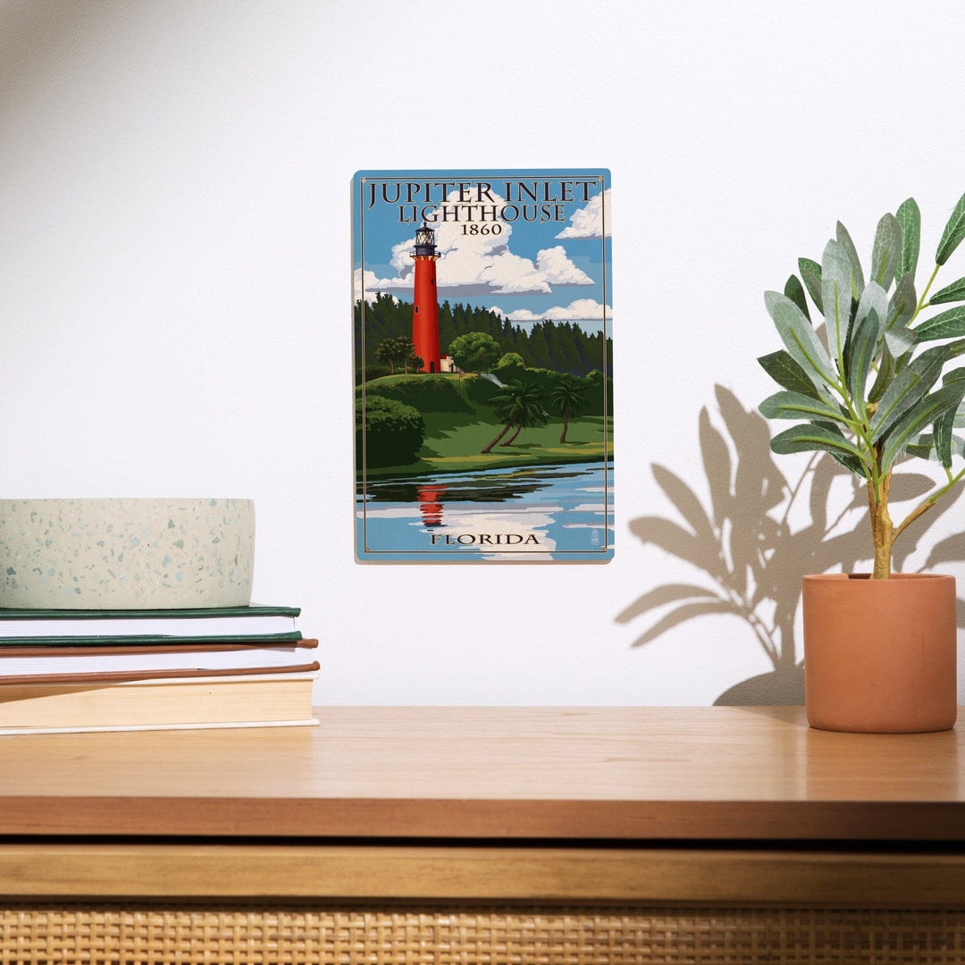 Jupiter, Florida, Jupiter Inlet Lighthouse, Lantern Press Artwork, Wood Signs and Postcards - Lantern Press