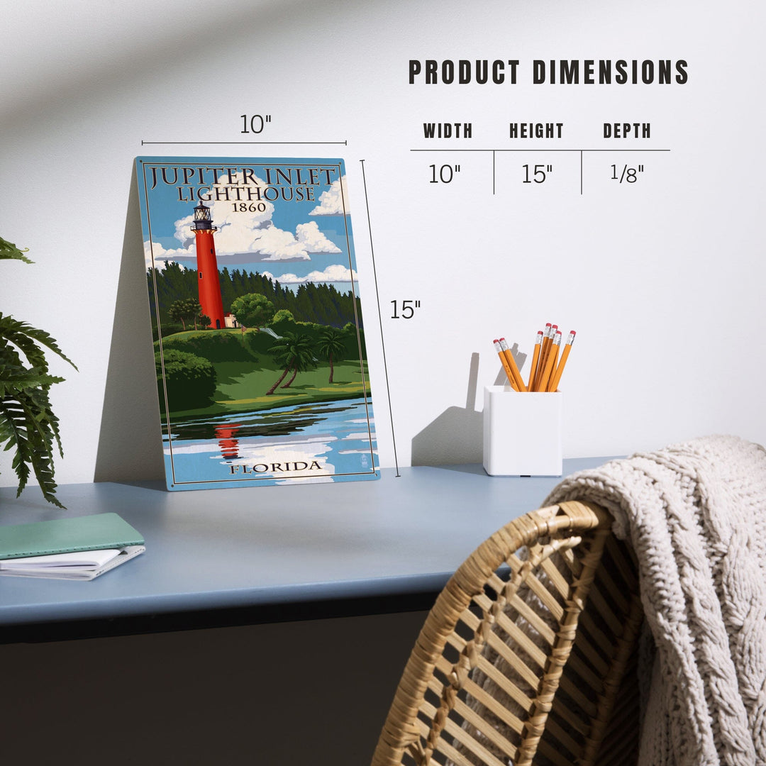 Jupiter, Florida, Jupiter Inlet Lighthouse, Lantern Press Artwork, Wood Signs and Postcards - Lantern Press