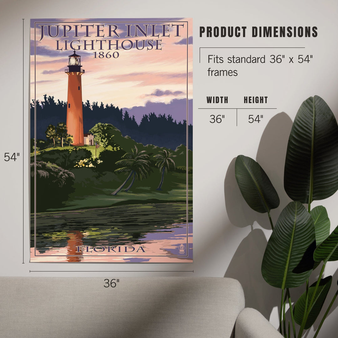 Jupiter, Florida, Jupiter Inlet Lighthouse, Sunset, Art & Giclee Prints - Lantern Press