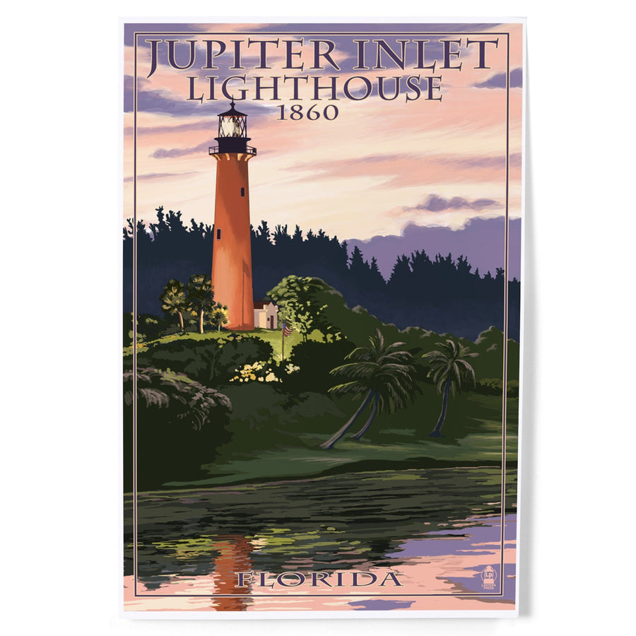 Jupiter, Florida, Jupiter Inlet Lighthouse, Sunset, Art & Giclee Prints - Lantern Press