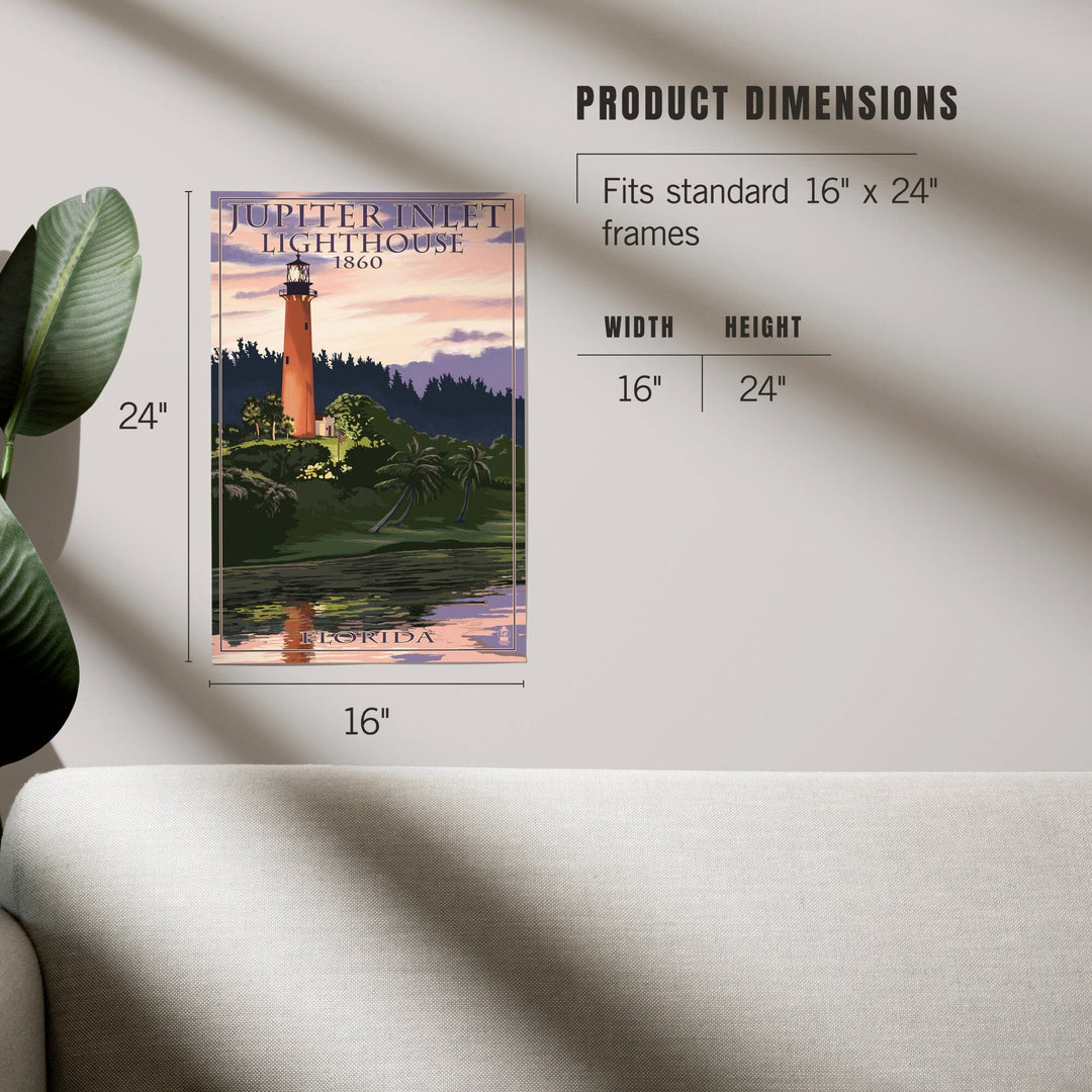 Jupiter, Florida, Jupiter Inlet Lighthouse, Sunset, Art & Giclee Prints - Lantern Press