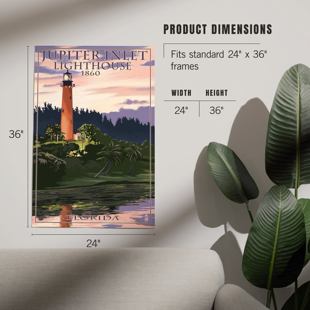 Jupiter, Florida, Jupiter Inlet Lighthouse, Sunset, Art & Giclee Prints - Lantern Press