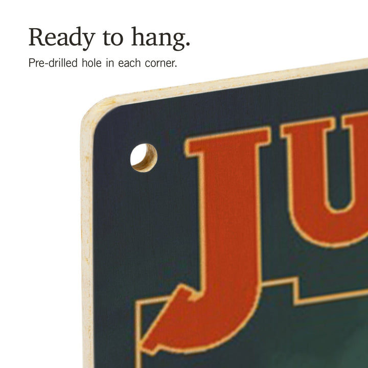 Jupiter, Florida, Jupiter Lighthouse and Moon, Lantern Press Artwork, Wood Signs and Postcards - Lantern Press