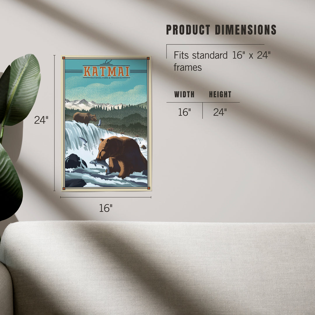 Katmai National Park and Preserve, Alaska, Lithograph, Art & Giclee Prints Art Lantern Press