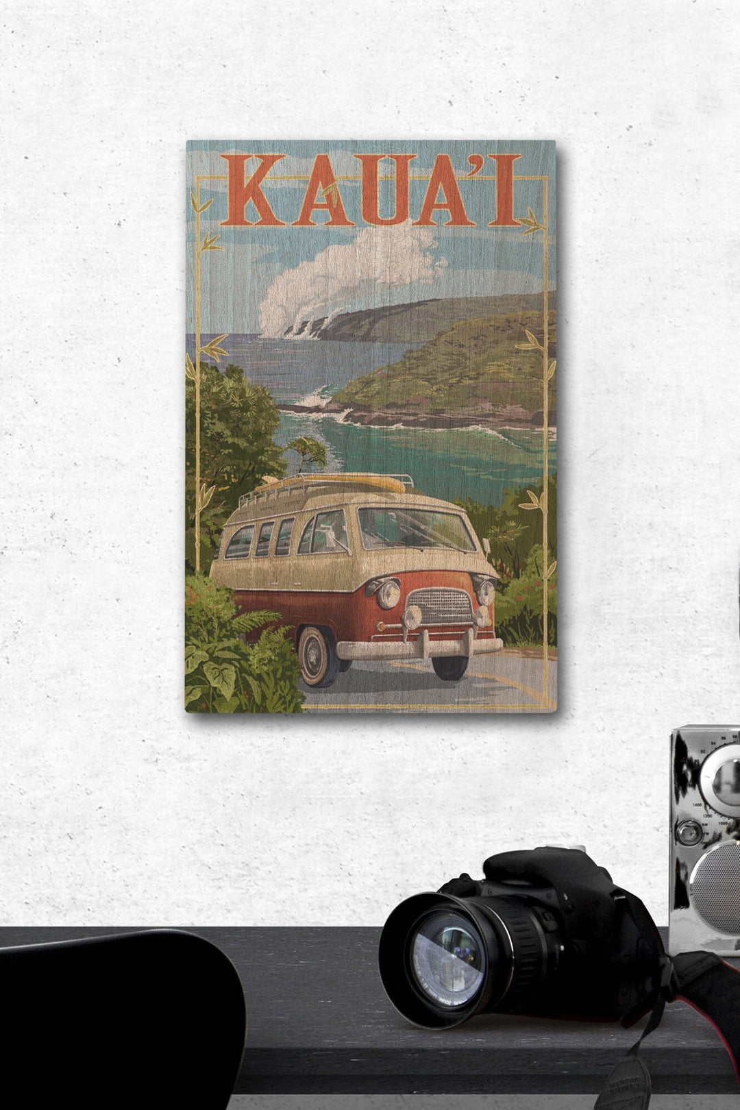 Kauai, Hawaii, Camper Van, Lantern Press Artwork, Wood Signs and Postcards - Lantern Press