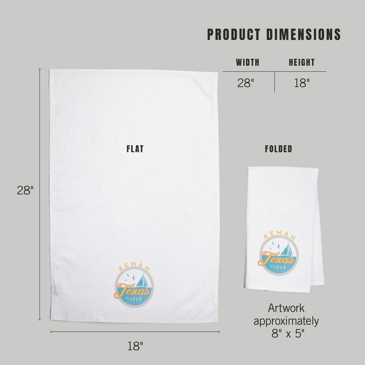 Kemah, Texas, Sail Boat Scene, Contour, Organic Cotton Kitchen Tea Towels Kitchen Lantern Press