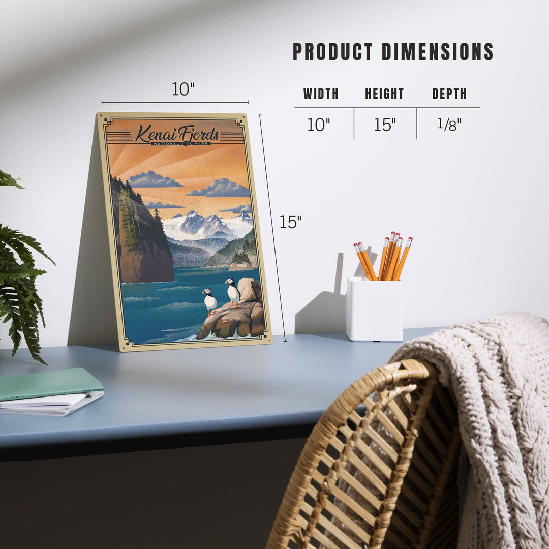 Kenai Fjords National Park, Alaska, Lithograph Park Series, Wood Signs and Postcards Wood Lantern Press