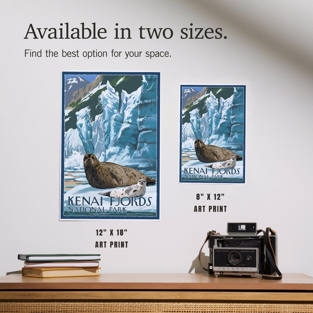 Kenai Fjords National Park, Alaska, Seals and Ice Shelf, Art & Giclee Prints - Lantern Press