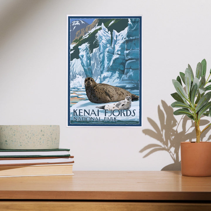 Kenai Fjords National Park, Alaska, Seals and Ice Shelf, Art & Giclee Prints - Lantern Press