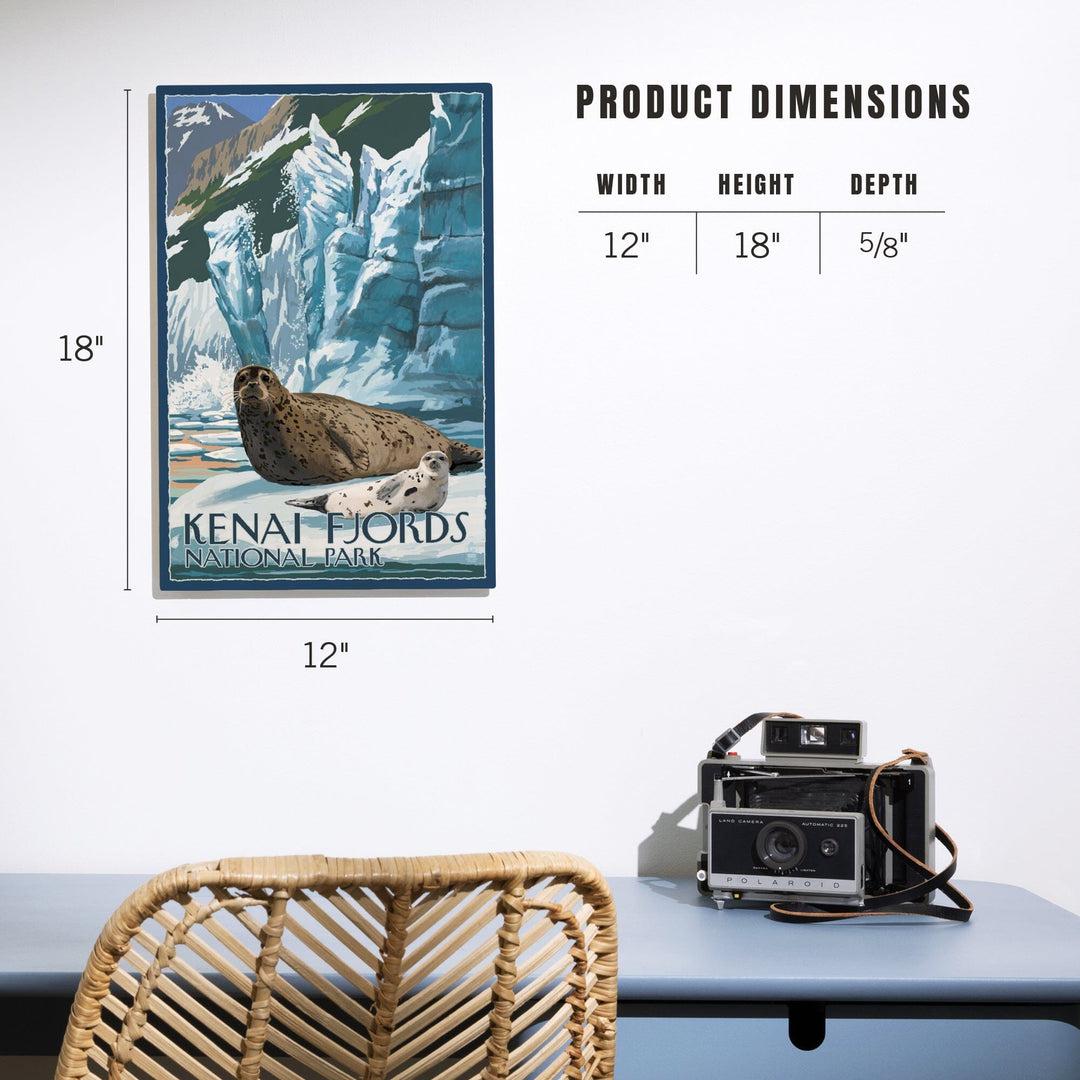 Kenai Fjords National Park, Alaska, Seals & Ice Shelf, Lantern Press Artwork, Wood Signs and Postcards - Lantern Press
