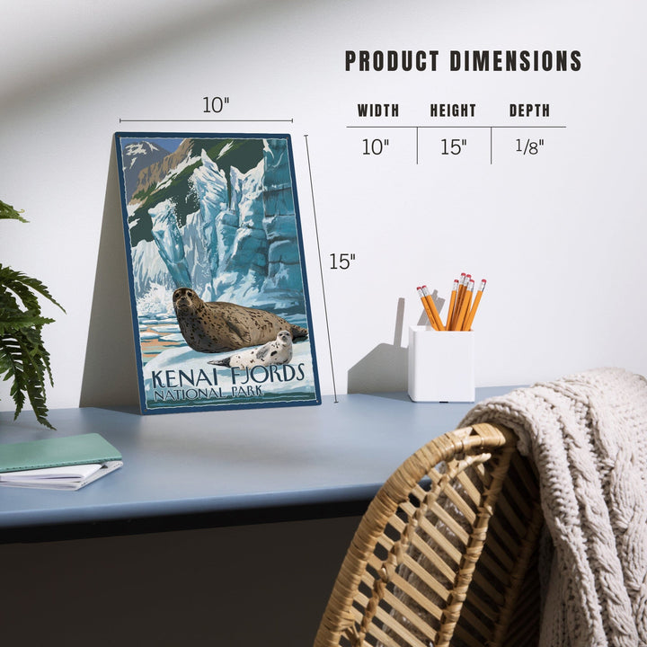 Kenai Fjords National Park, Alaska, Seals & Ice Shelf, Lantern Press Artwork, Wood Signs and Postcards - Lantern Press