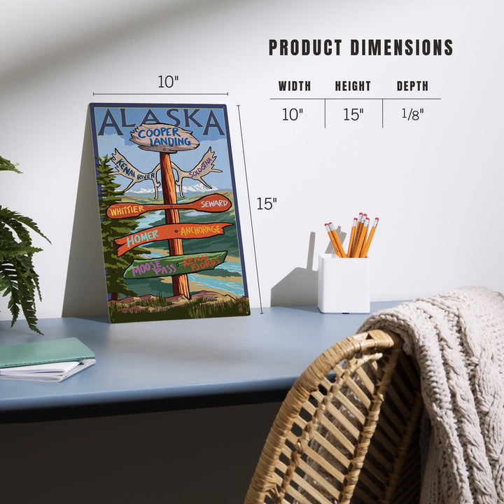 Kenai River, Alaska, Sign Post, Lantern Press Artwork, Wood Signs and Postcards - Lantern Press