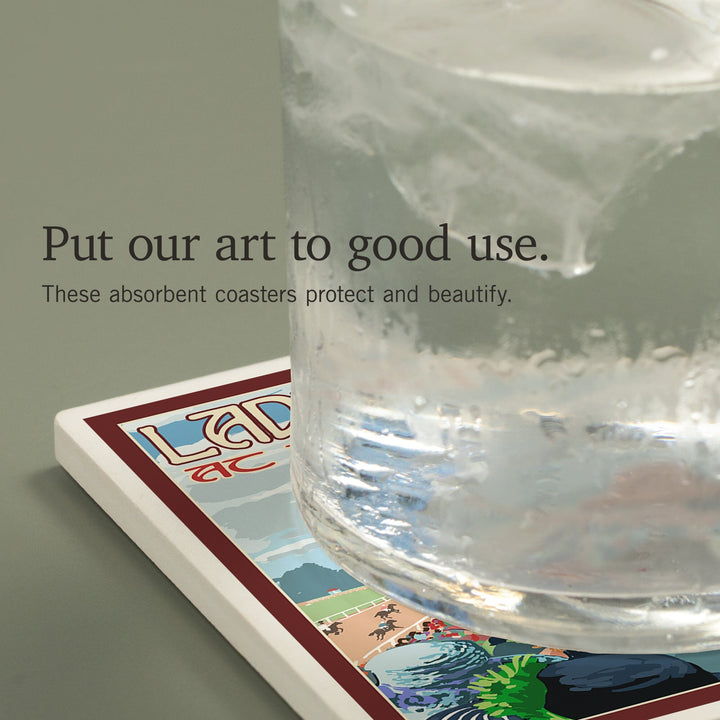 Kentucky, Ladies Day at the Track Horse Racing, Coasters Coasters Lantern Press