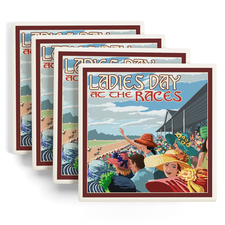 Kentucky, Ladies Day at the Track Horse Racing, Coasters Coasters Lantern Press