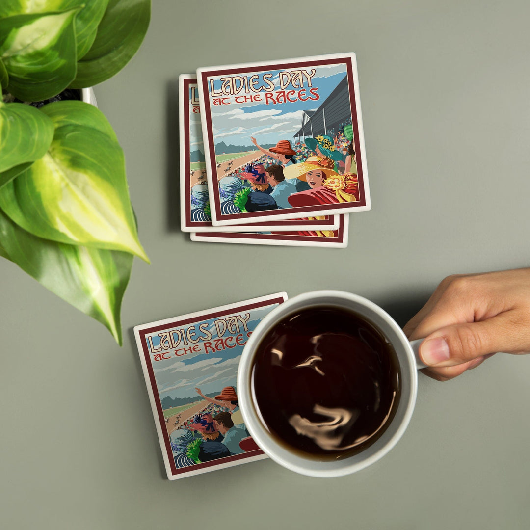 Kentucky, Ladies Day at the Track Horse Racing, Coasters Coasters Lantern Press