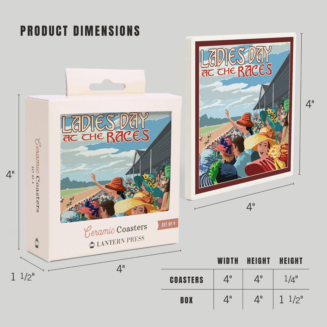 Kentucky, Ladies Day at the Track Horse Racing, Coasters Coasters Lantern Press