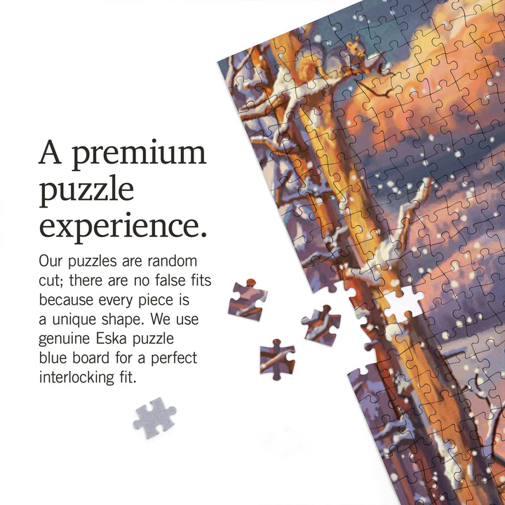 Kentucky, Merry and Bright, Vintage Snowman, Jigsaw Puzzle Puzzle Lantern Press