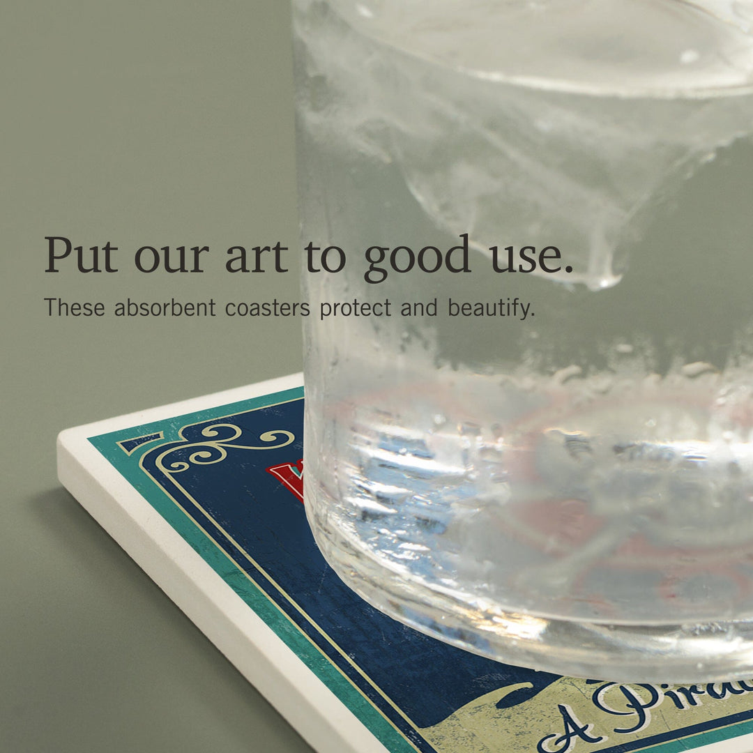 Key West, Florida, Skull and Crossbones, Coasters Coasters Lantern Press