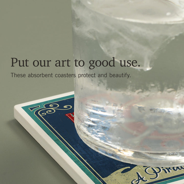 Key West, Florida, Skull and Crossbones, Coasters Coasters Lantern Press