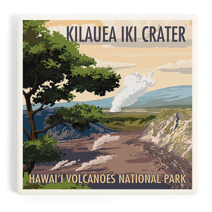 Kīlauea Iki Crater, Hawai‘i Volcanoes National Park, Coasters Coasters Lantern Press Coaster