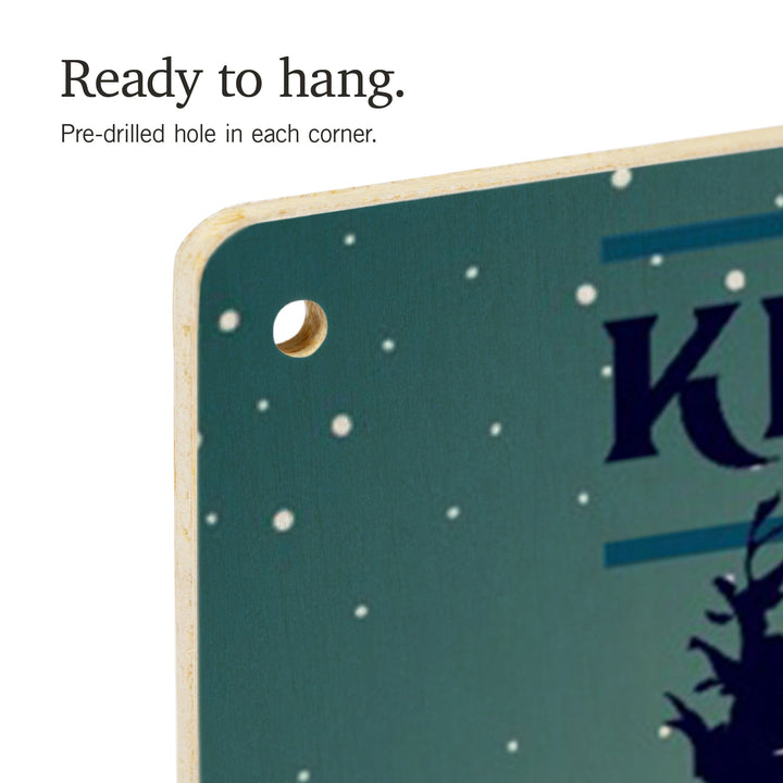 Killington, Vermont, Beast of the East, Skier & Mountain, Lantern Press Artwork, Wood Signs and Postcards - Lantern Press