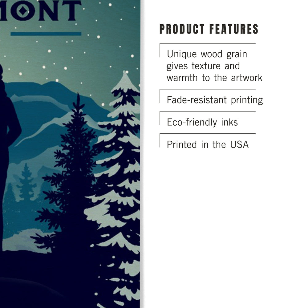 Killington, Vermont, Beast of the East, Skier & Mountain, Lantern Press Artwork, Wood Signs and Postcards - Lantern Press